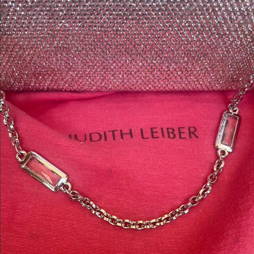 Judith Leiber Sparkling Silver Clutch. 6.5x3.5